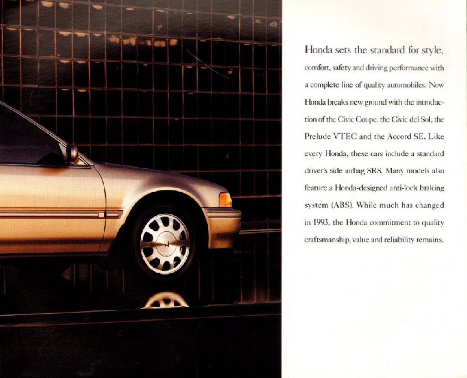 1993 Honda Brochure Page 1
